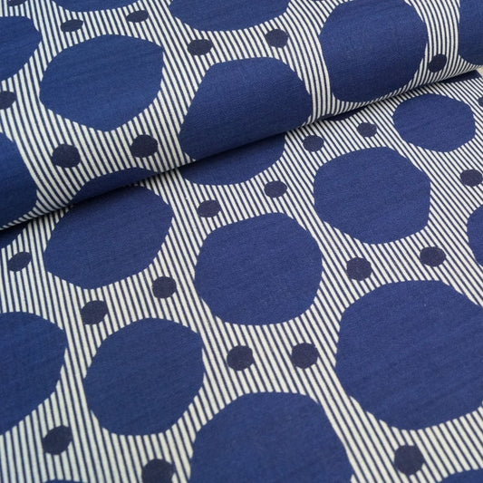 Light Canvas - Stripe Dot - indigo