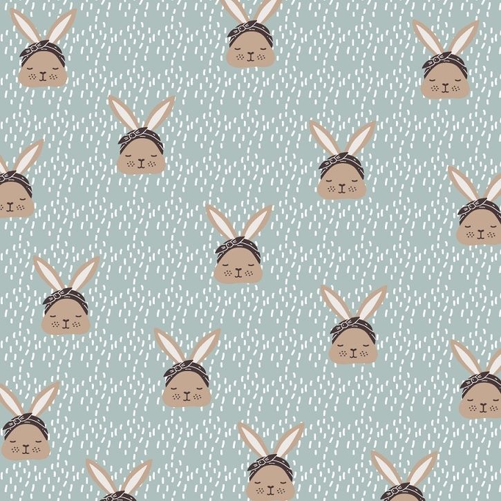 Unikati Stoffdesign - Twill Canvas - Spotted Bunnies - mint