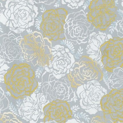 Robert Kaufman - Silverstone - Shimmering garden - taupe, metallic